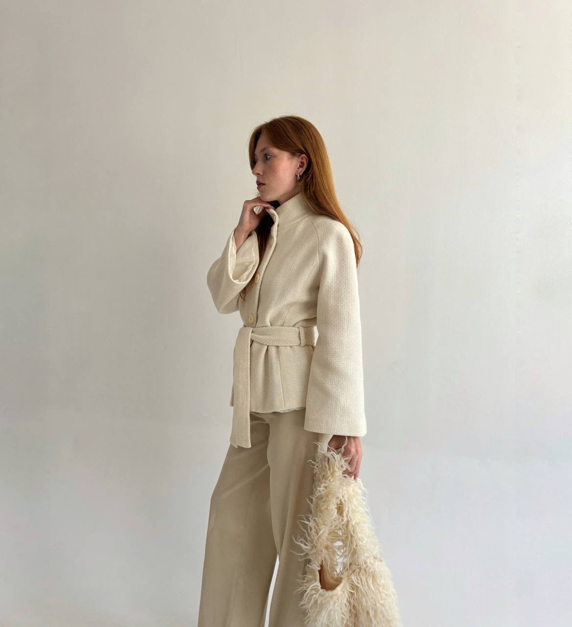 Vintage button up jacket with wide sleeves