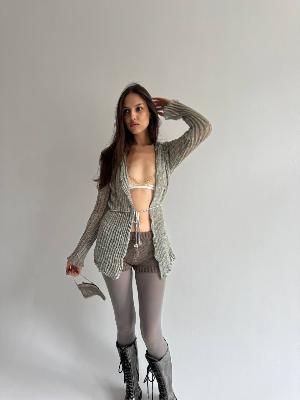 Vintage linen medieval cardigan