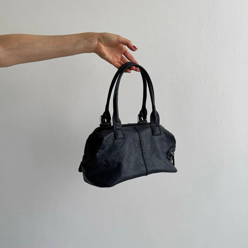Vintage faux leather black bag