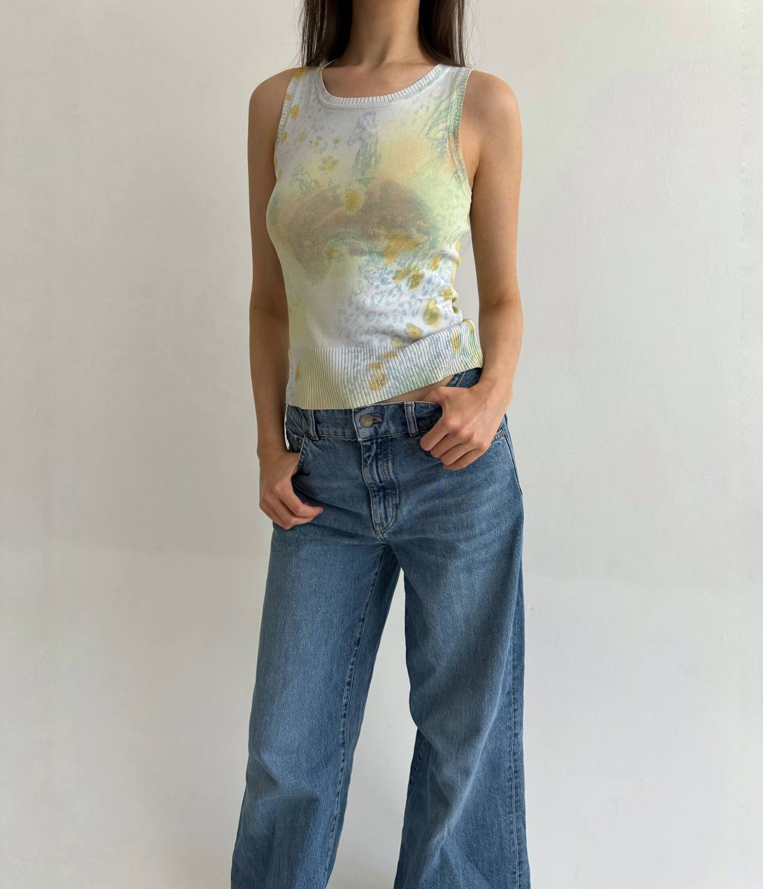 Vintage pastel printed tank top