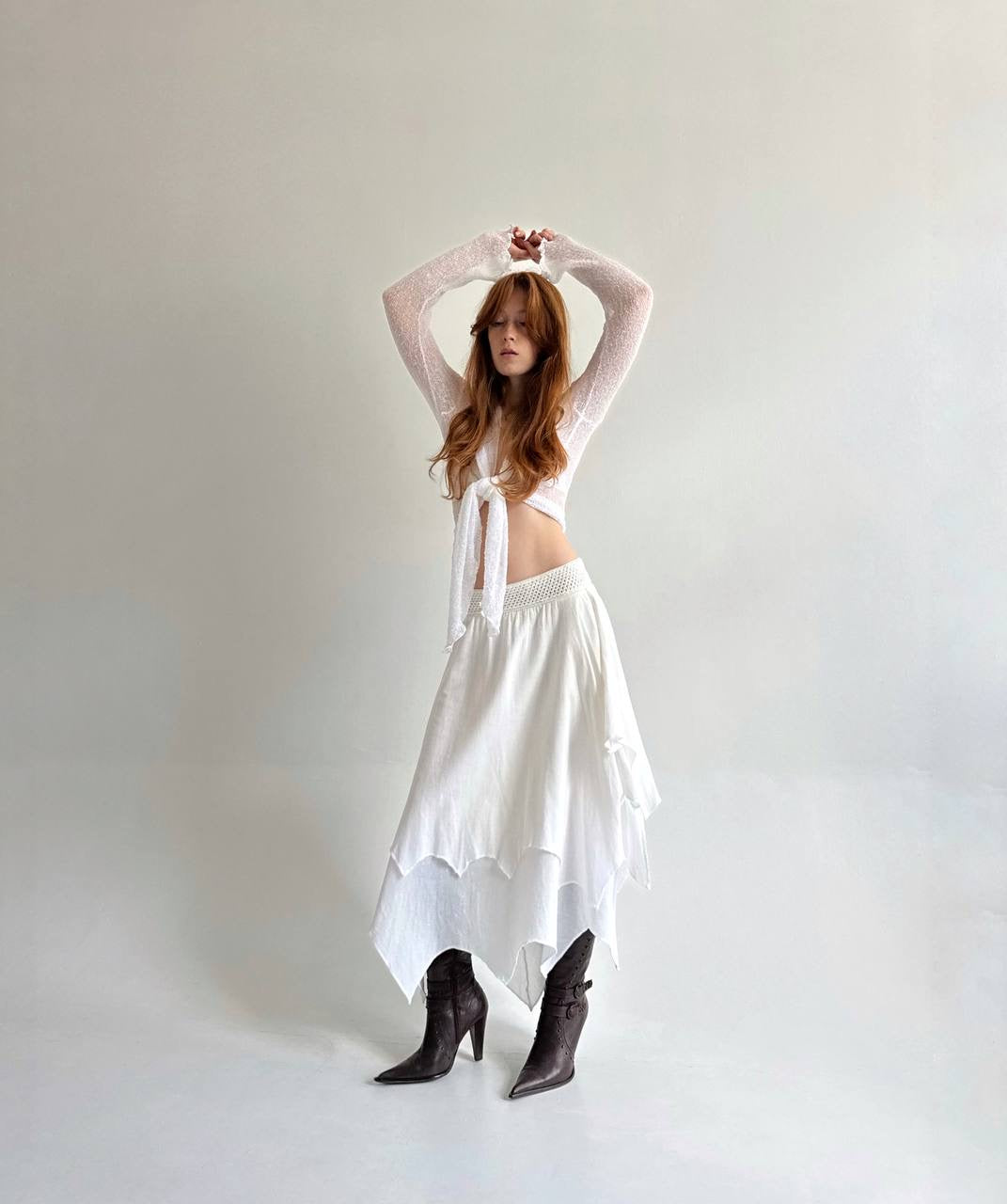 Vintage asymmetrical layered skirt