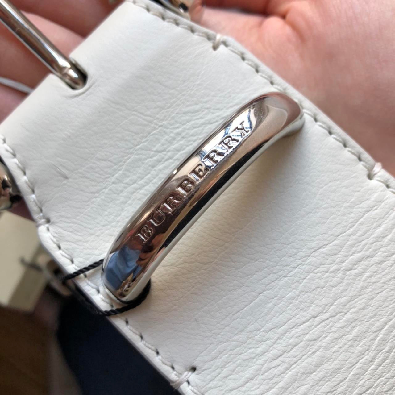Burberry white wide belt