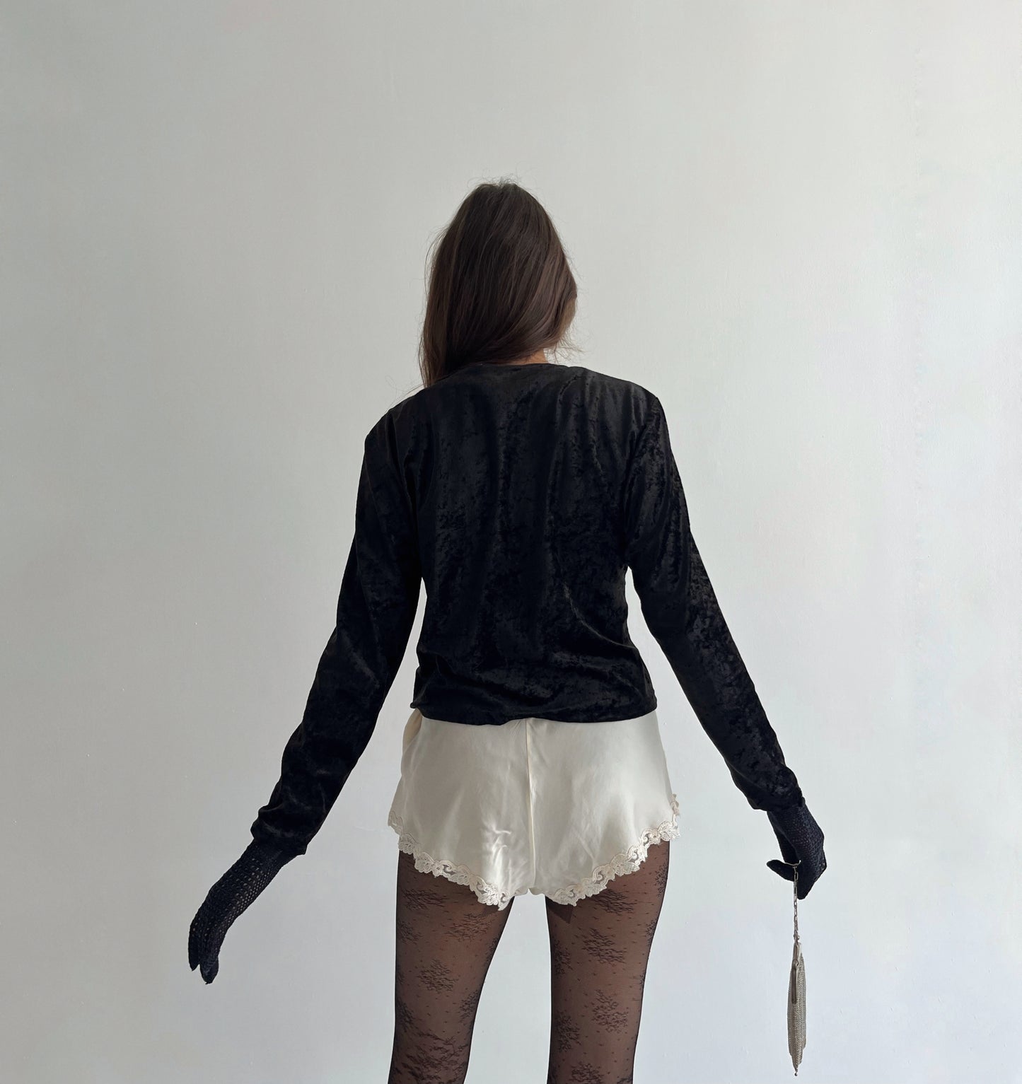 Vintage French velvet cardigan