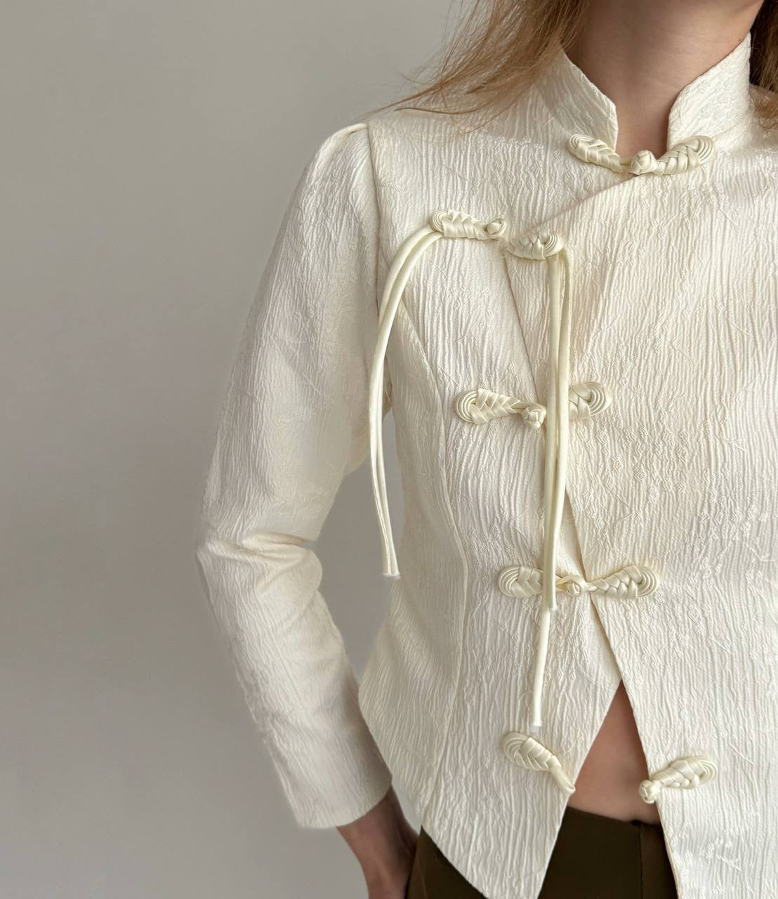 Vintage asymmetrical textured blazer