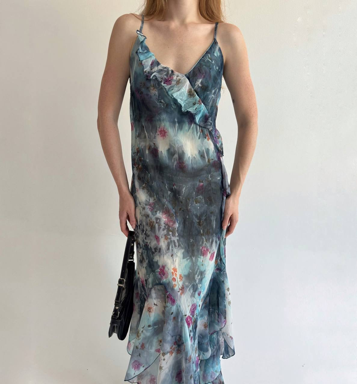 Vintage asymmetrical printed dress