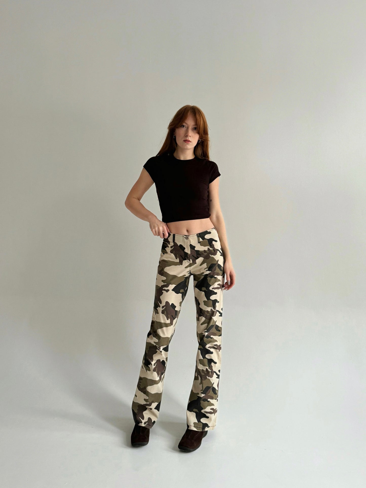 Vintage cotton military print pants