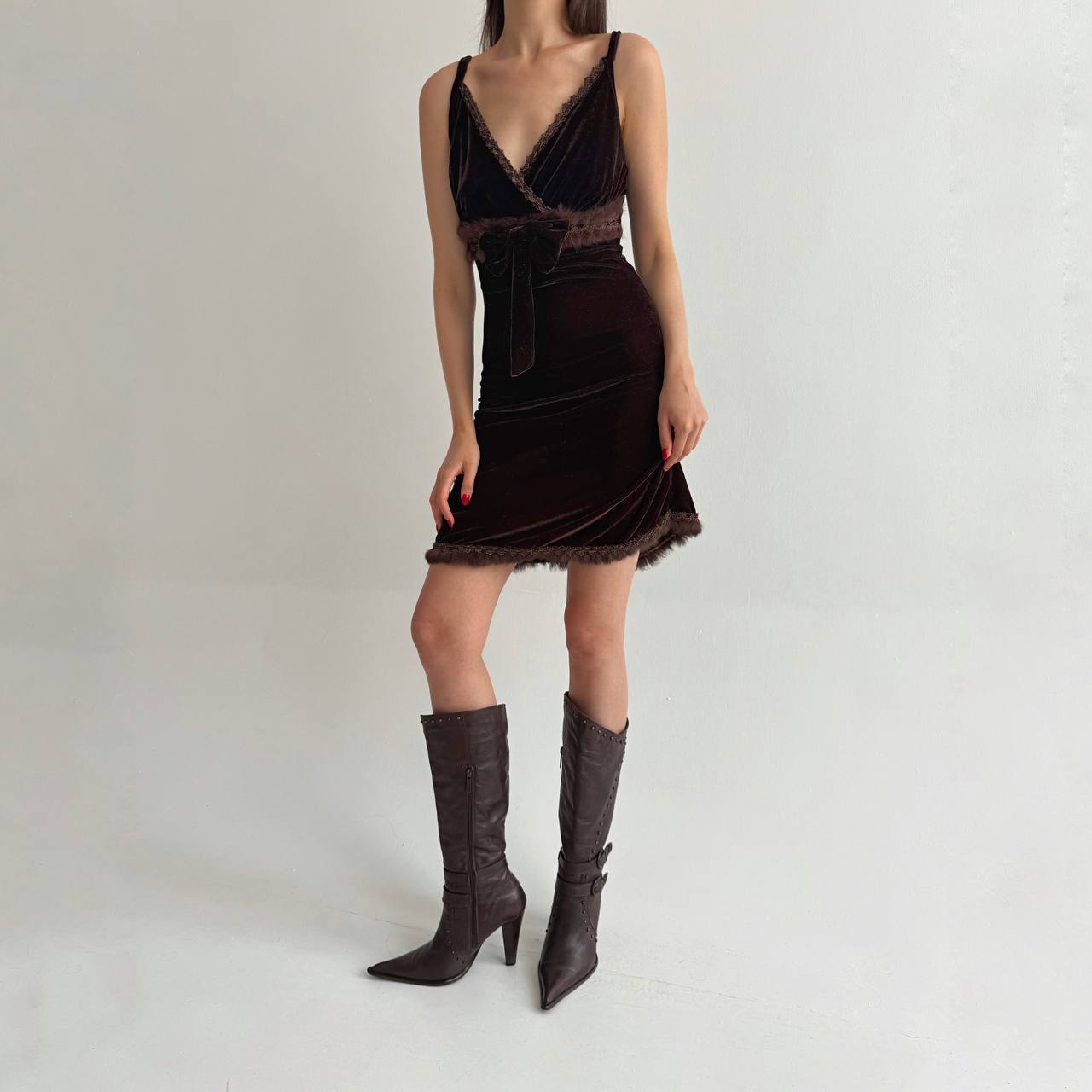 Vintage brown velvet dress