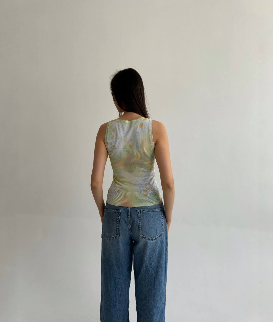 Vintage pastel printed tank top