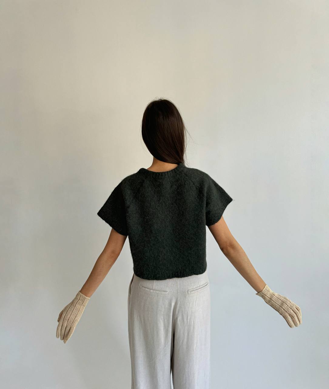 Vintage alpaca dark green sweater