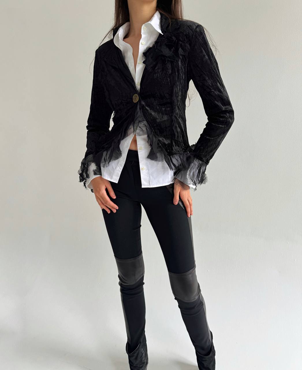 Vintage Italian velour black blazer
