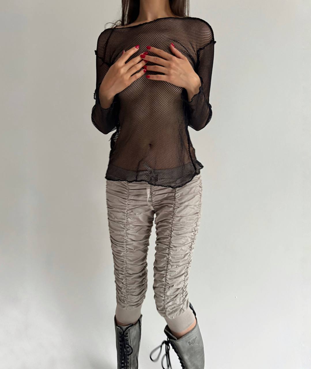 Vintage mesh black top