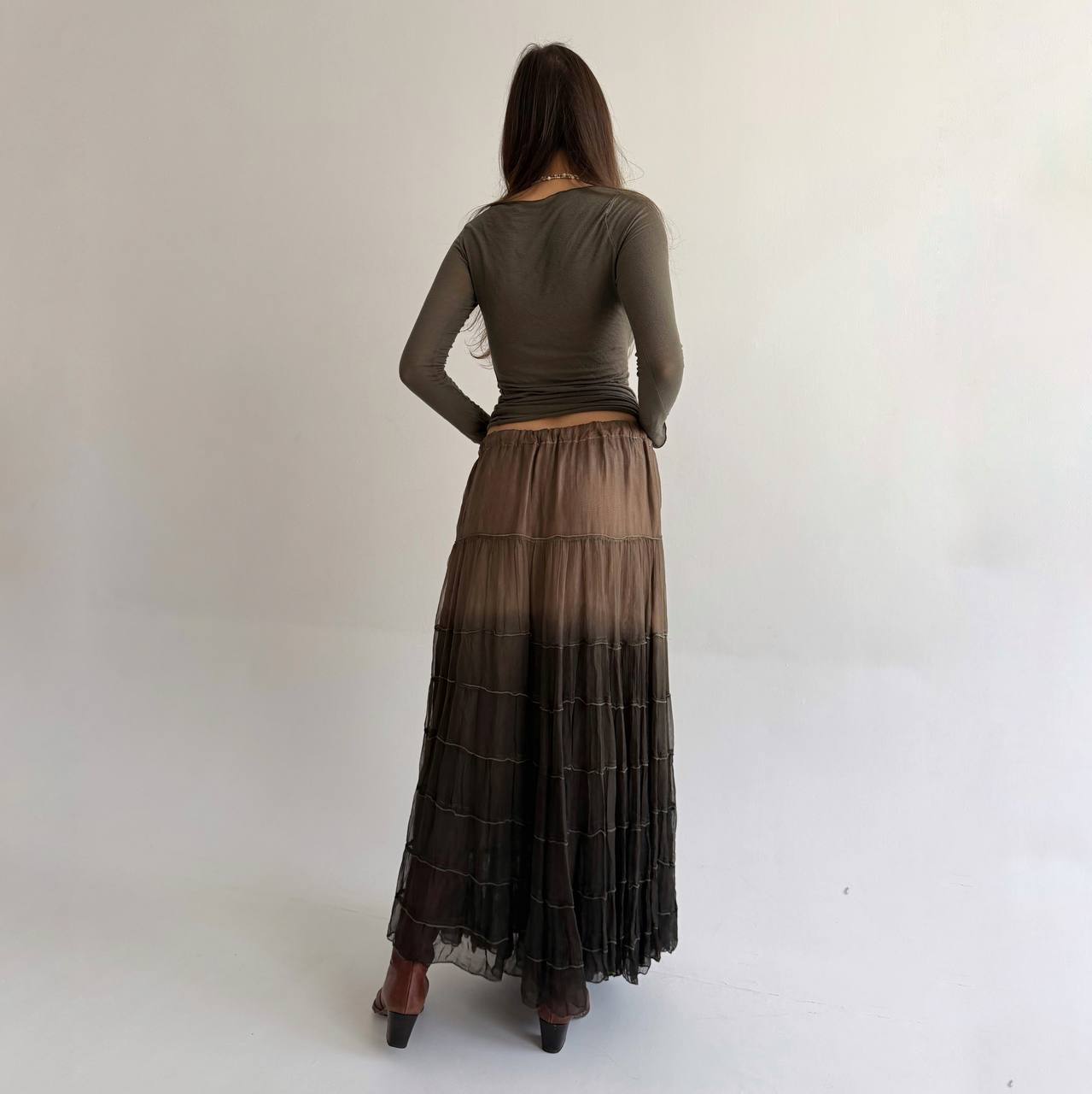 Vintage viscose ombré skirt