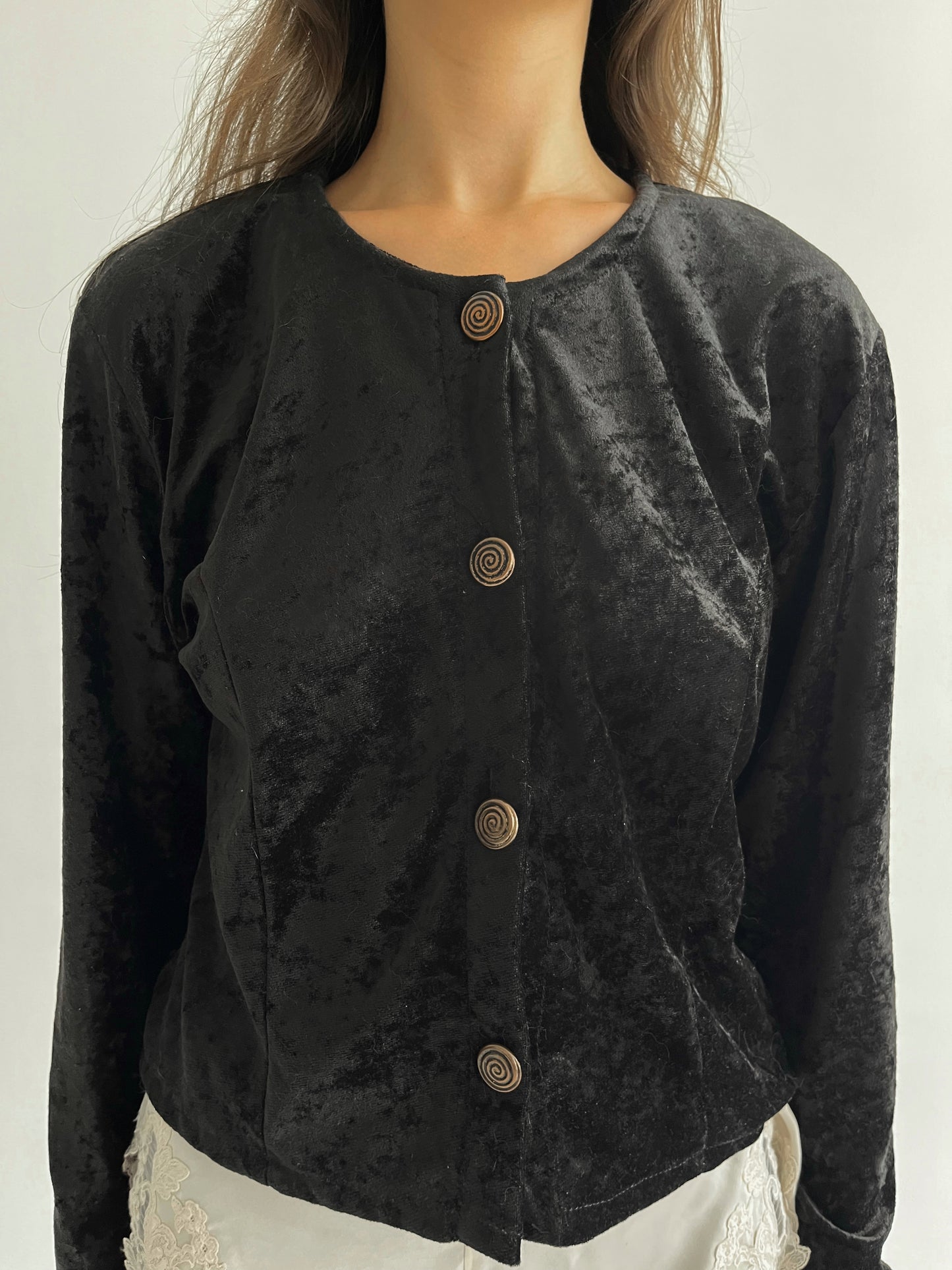 Vintage French velvet cardigan