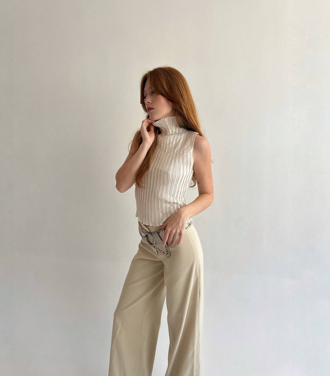 Vintage pleated avant garde top