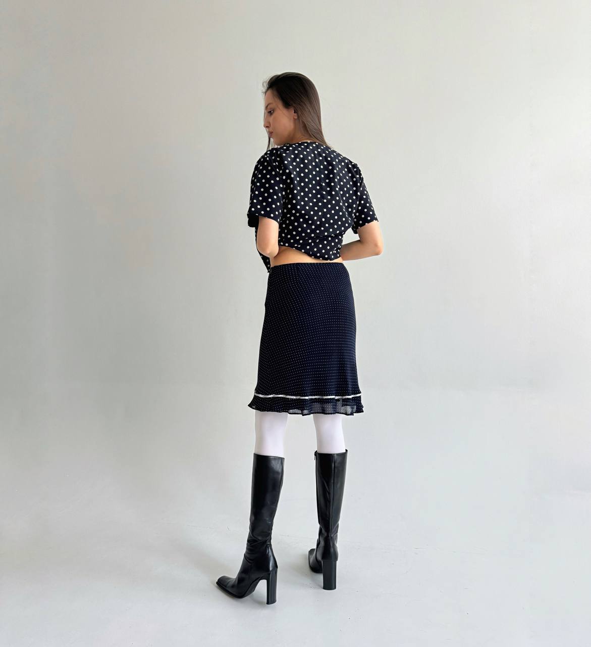 Vintage Blumarine viscose polka dot skirt