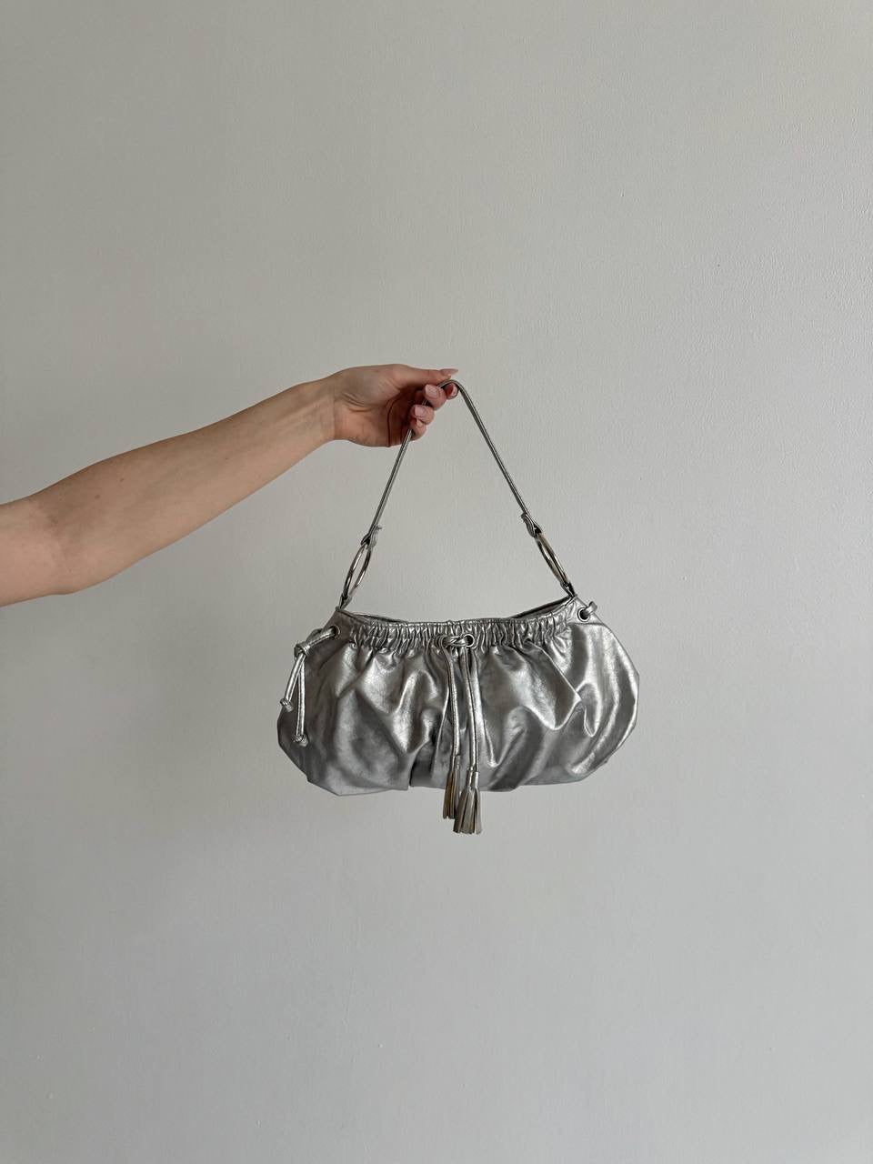 Vintage silver chrome shoulder bag