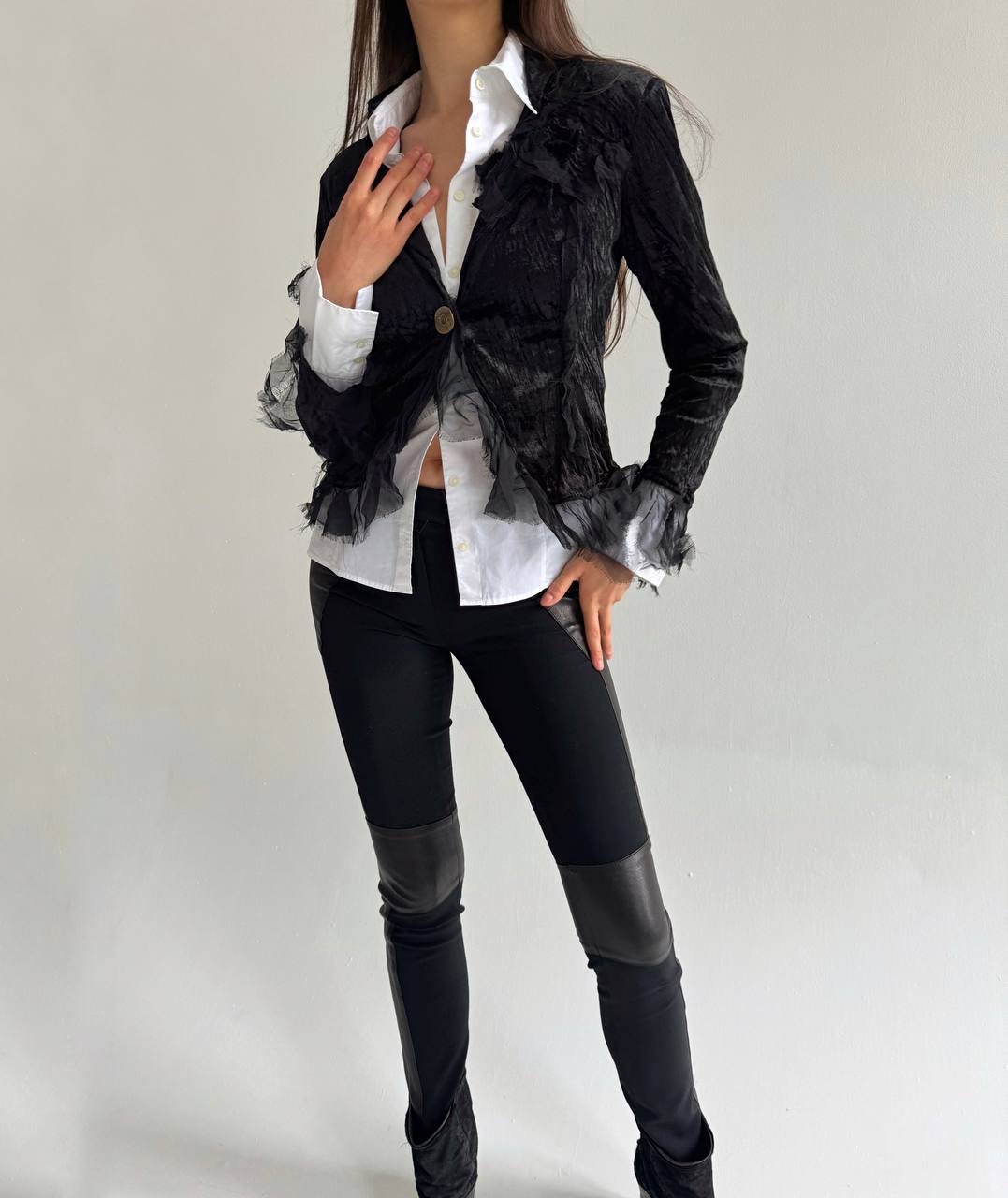 Vintage Italian velour black blazer
