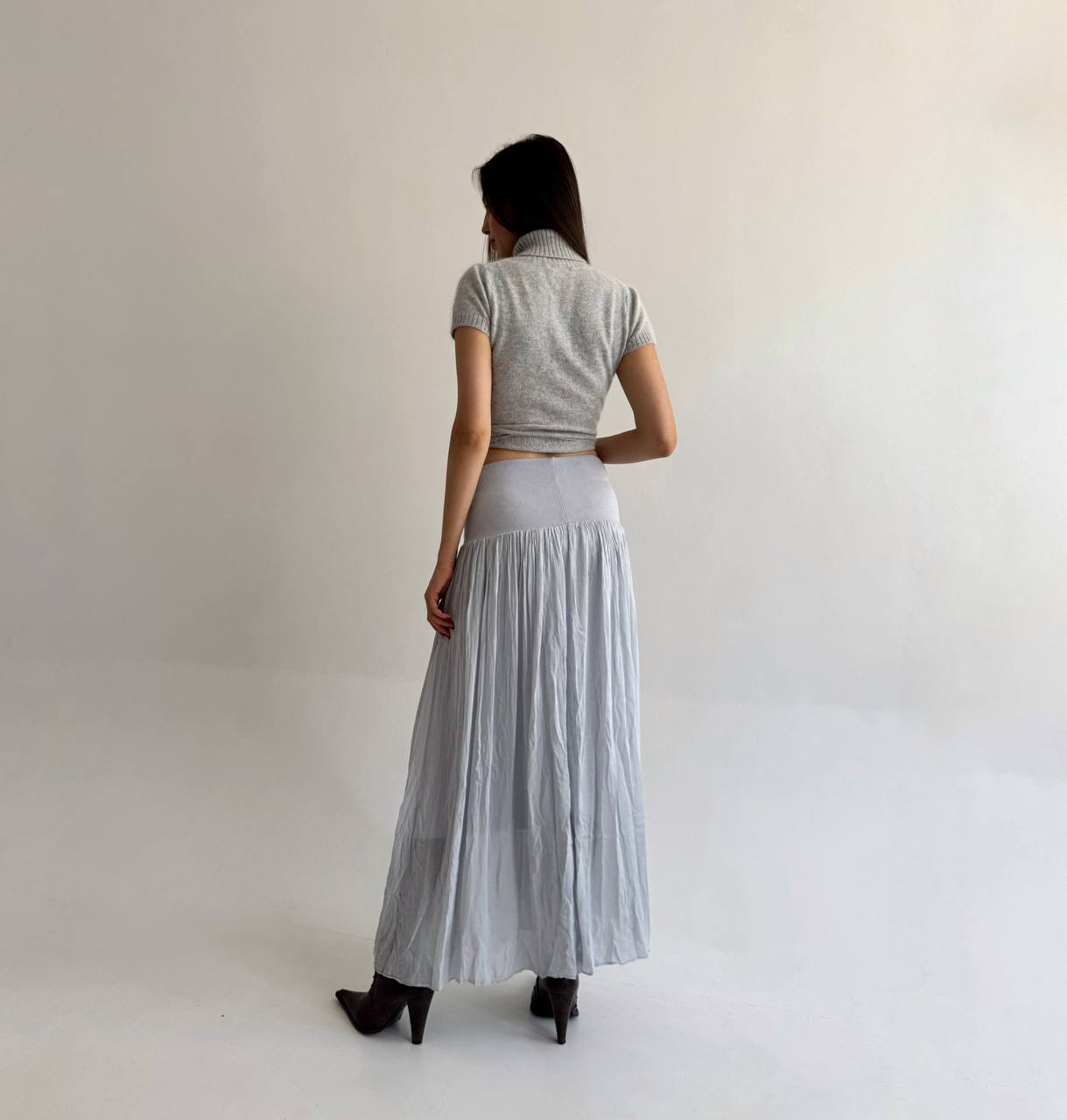 Vintage silk and viscose blue skirt