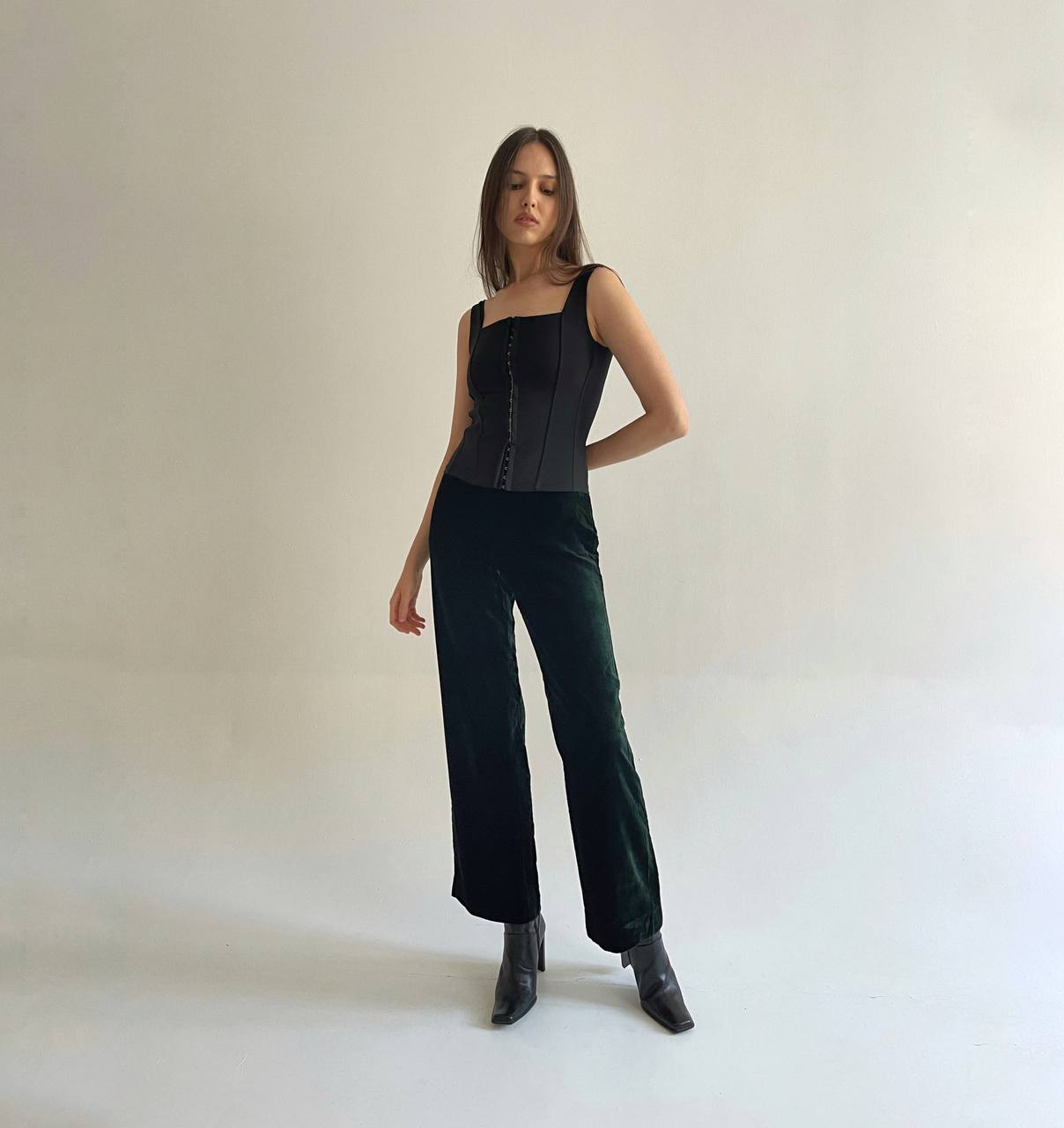 Vintage Giorgio Armani green velvet pants