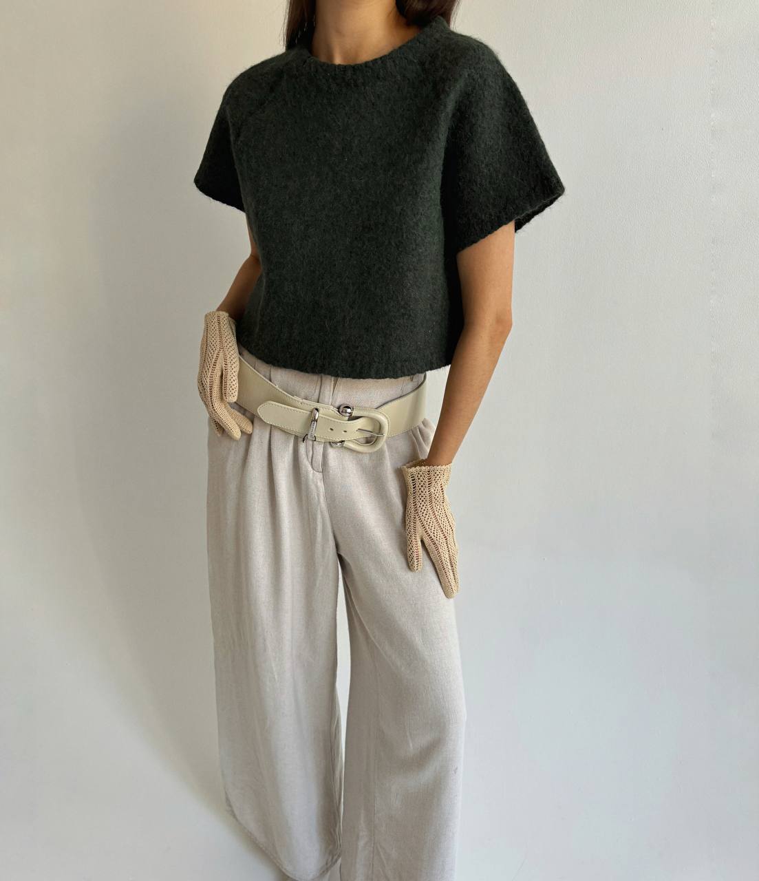 Vintage alpaca dark green sweater