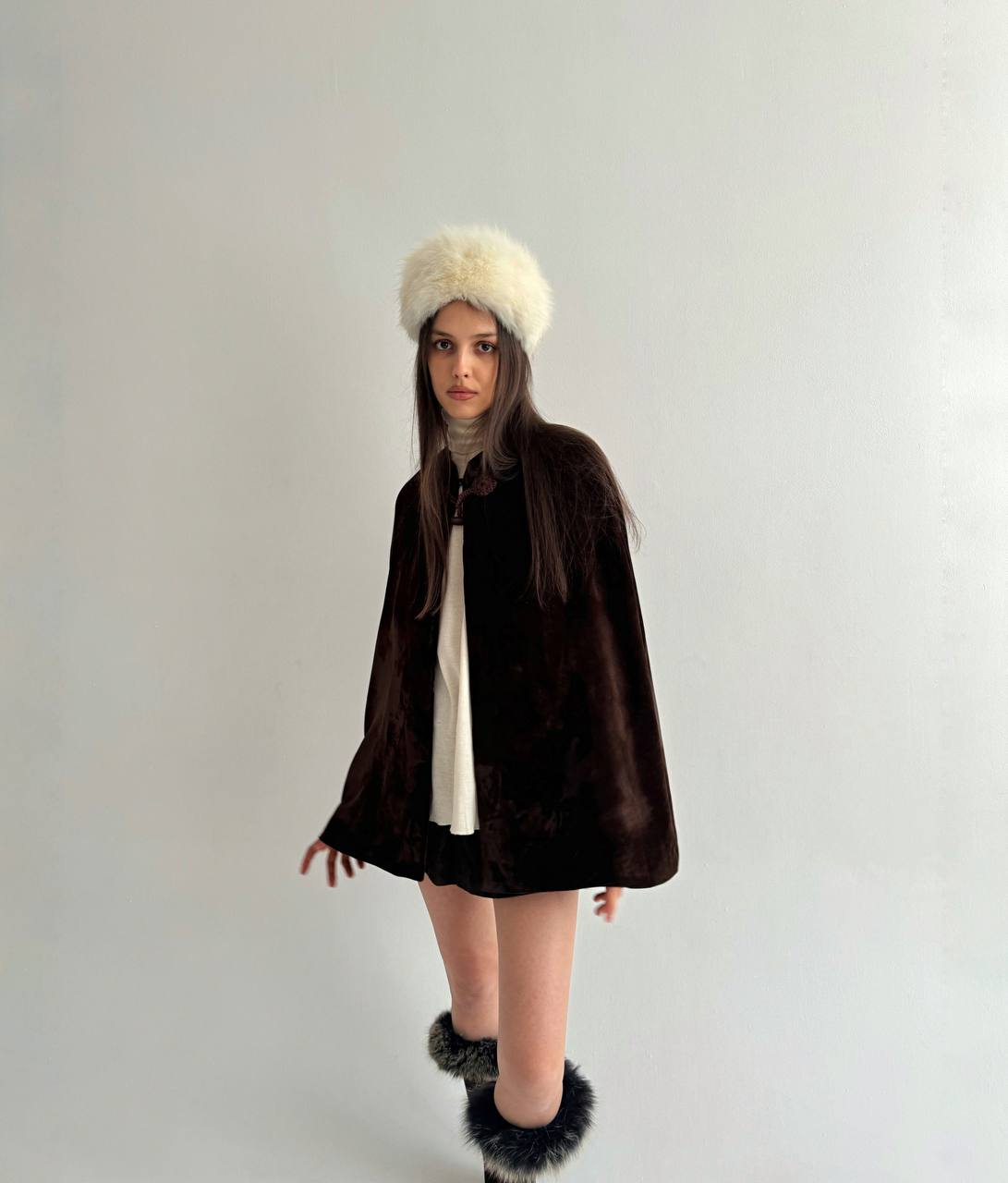 Vintage real fur hat