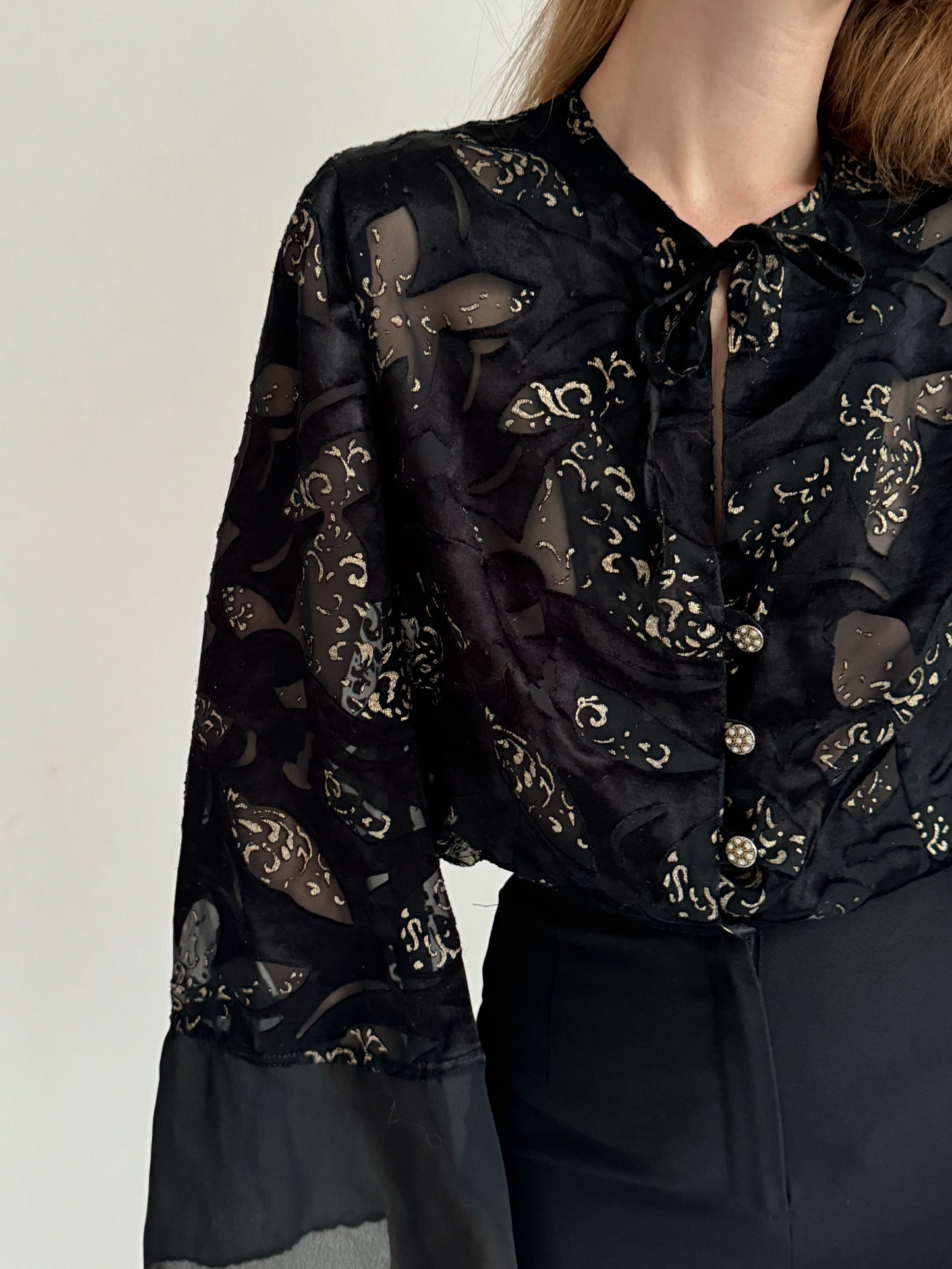 Vintage blouse with mesh details