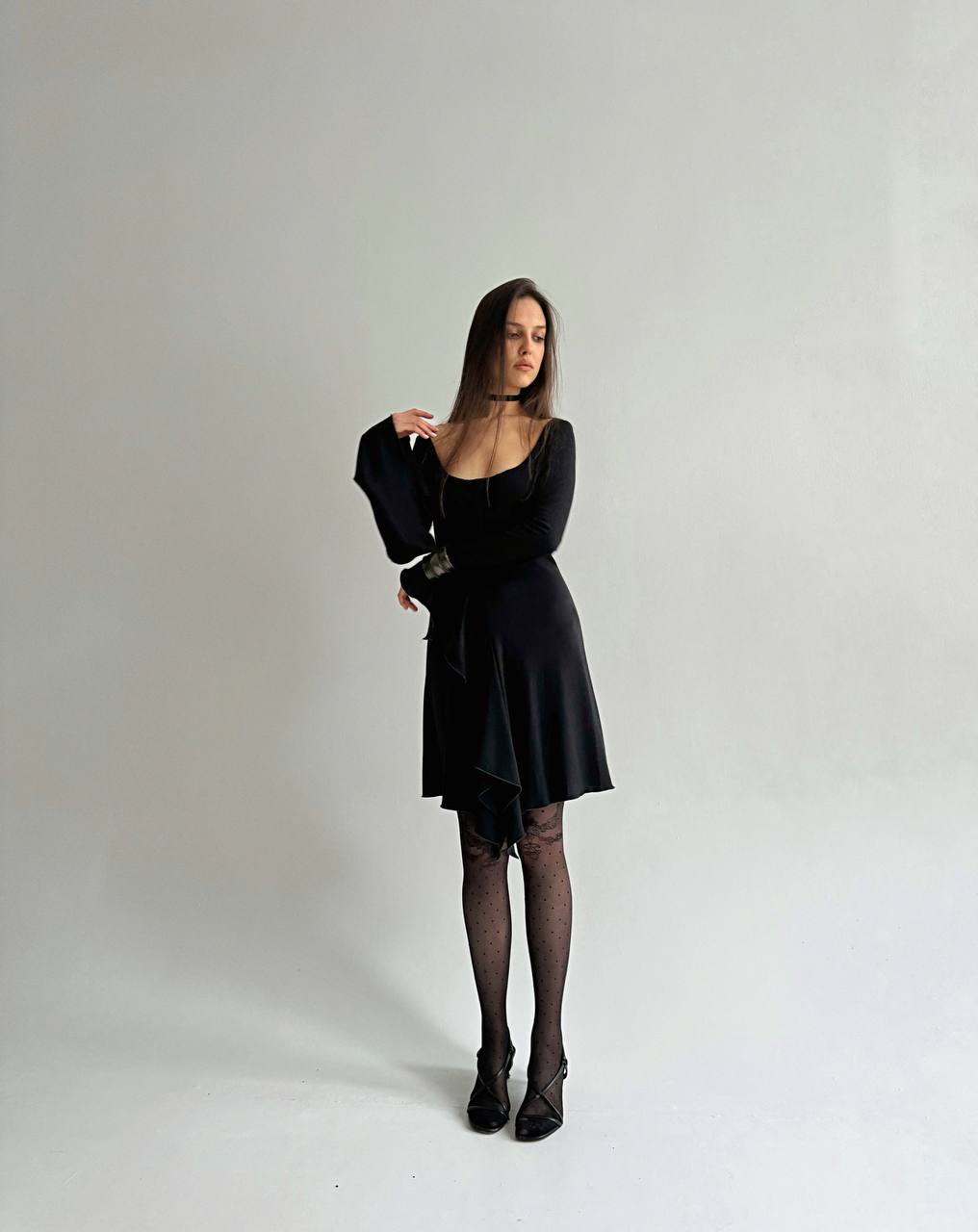 Vintage Gianfranco Ferre acetate gothic dress