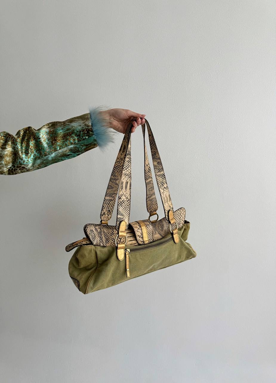 Vintage green shoulder bag