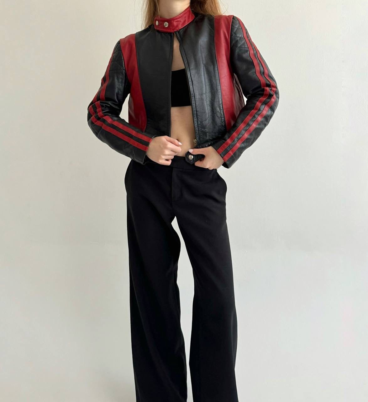 Vintage genuine leather high quality jacket in black