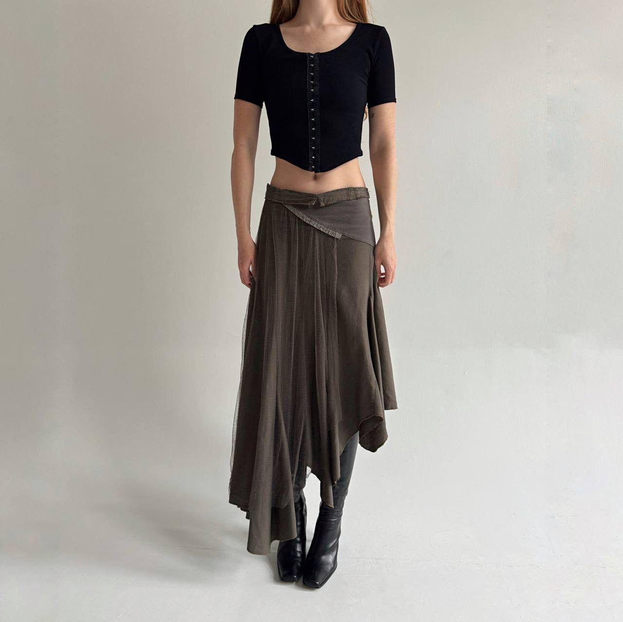 Y2K asymmetrical avant garde skirt