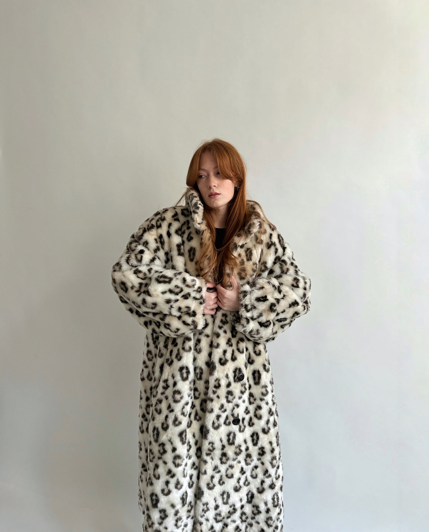 Vintage leopard printed faux fur