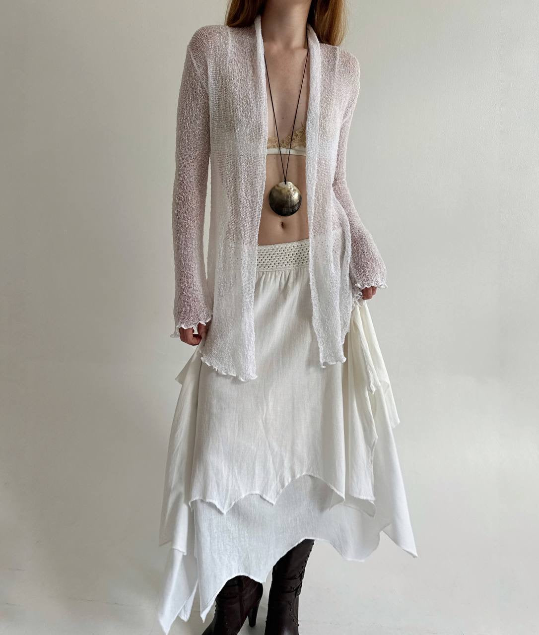 Vintage rayon handmade crochet top