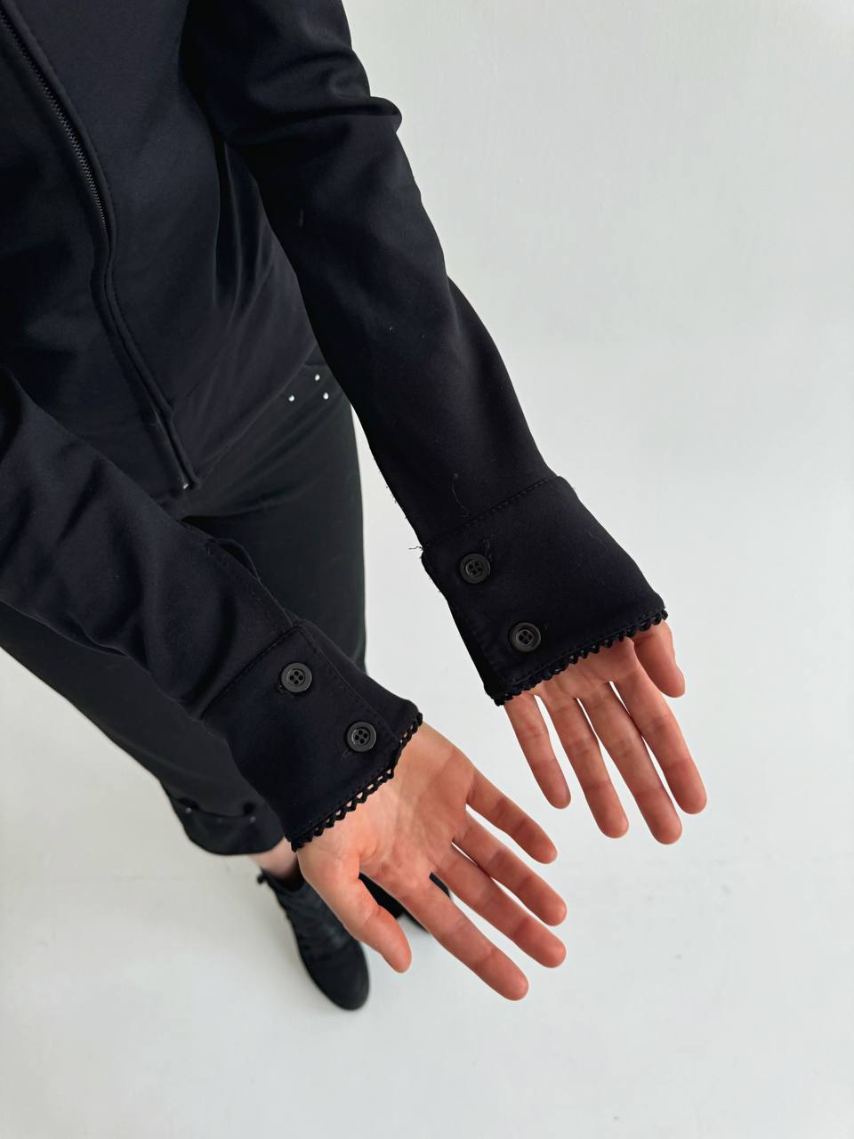 Vintage made in France black zip jacket