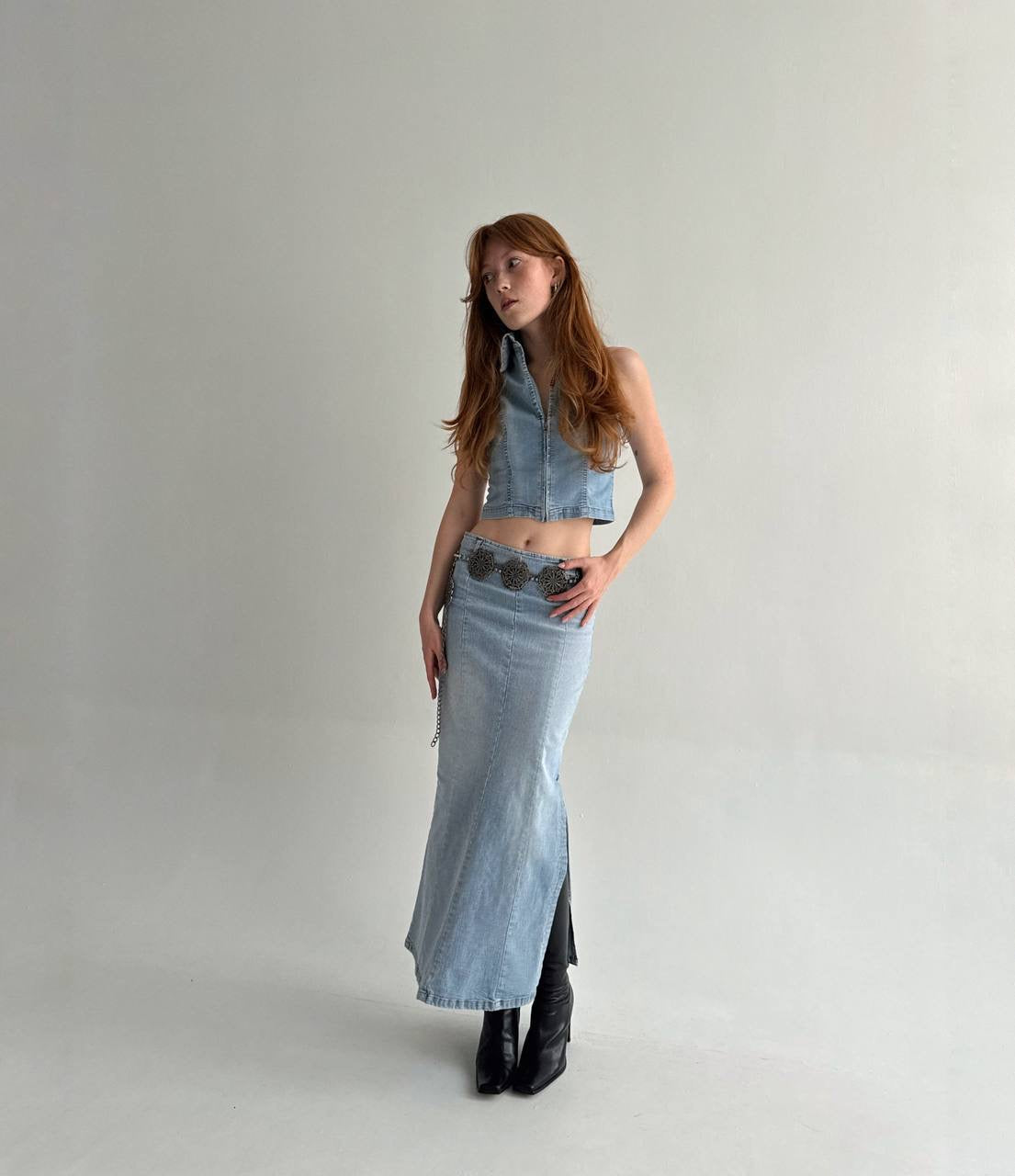 Vintage Y2K denim 2 piece set