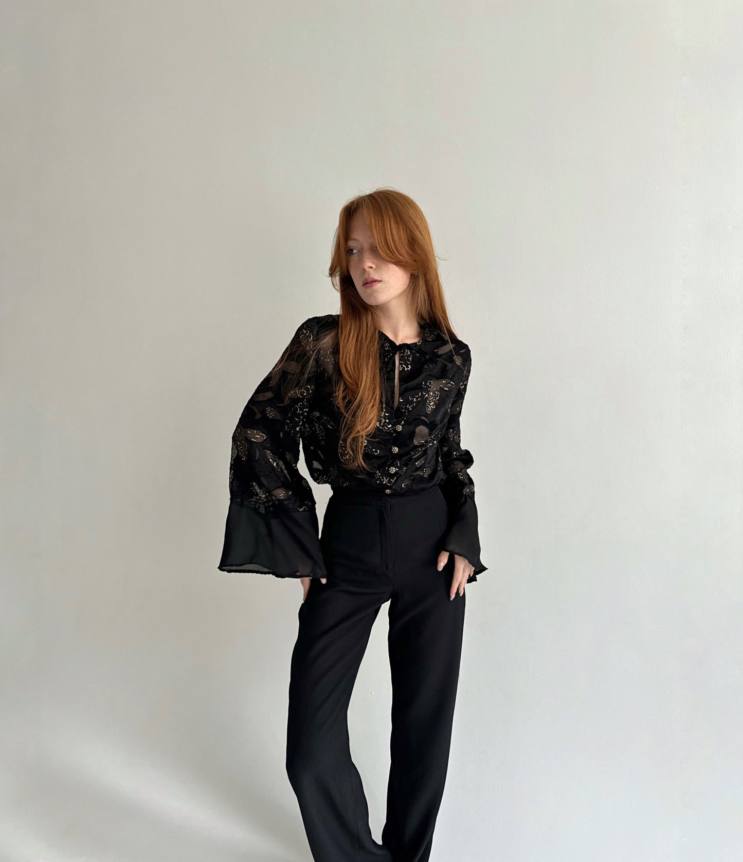 Vintage blouse with mesh details