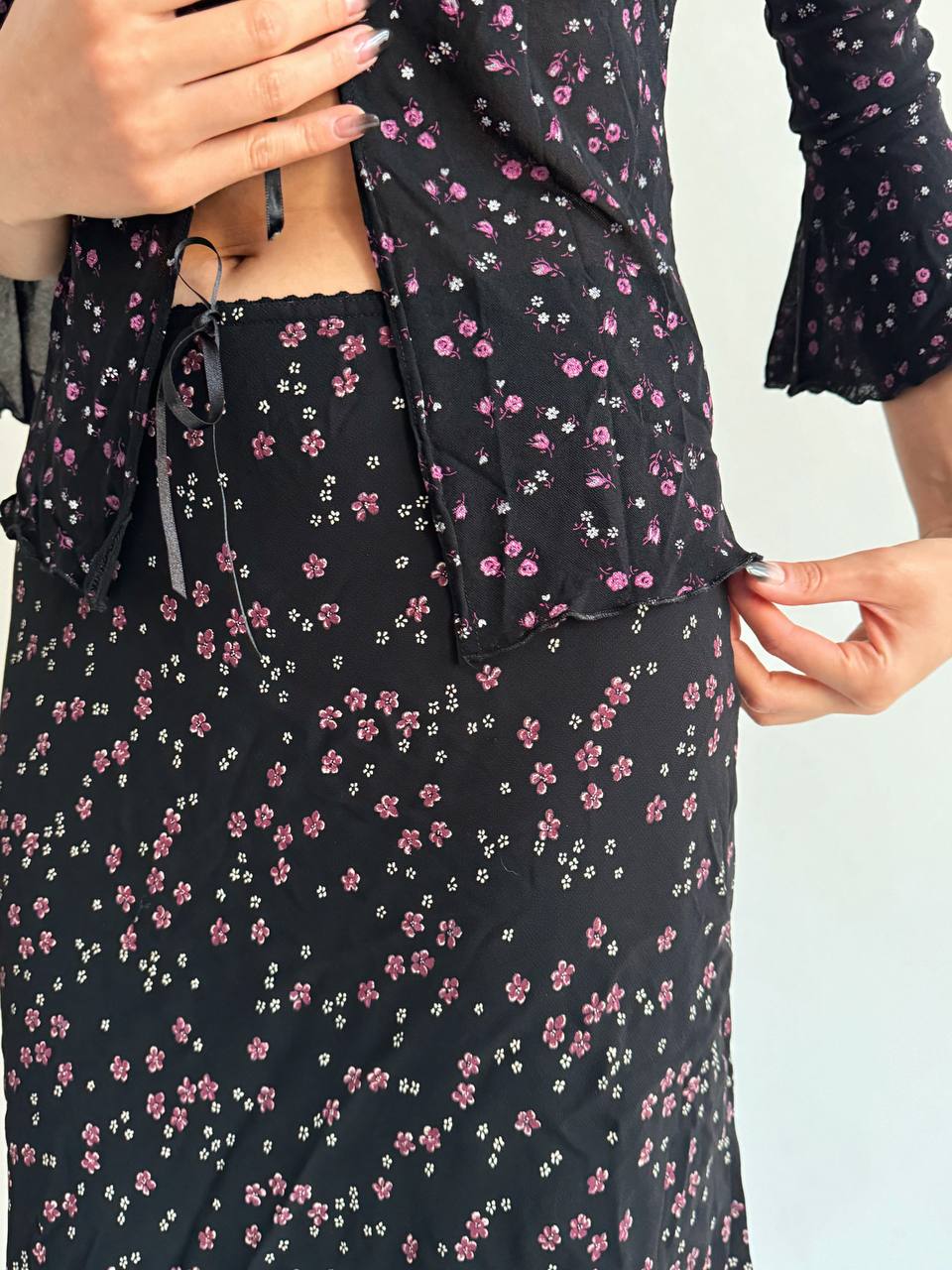 Vintage flower printed blouse