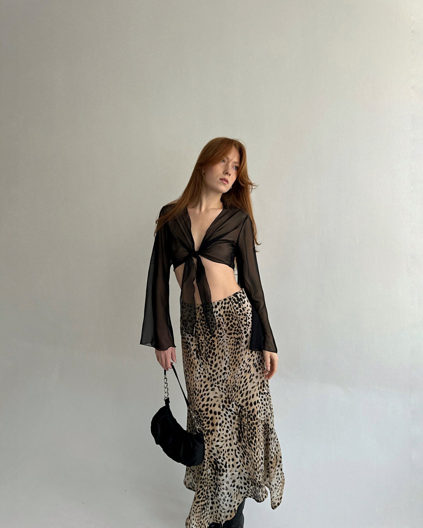 Vintage asymmetrical animal printed skirt