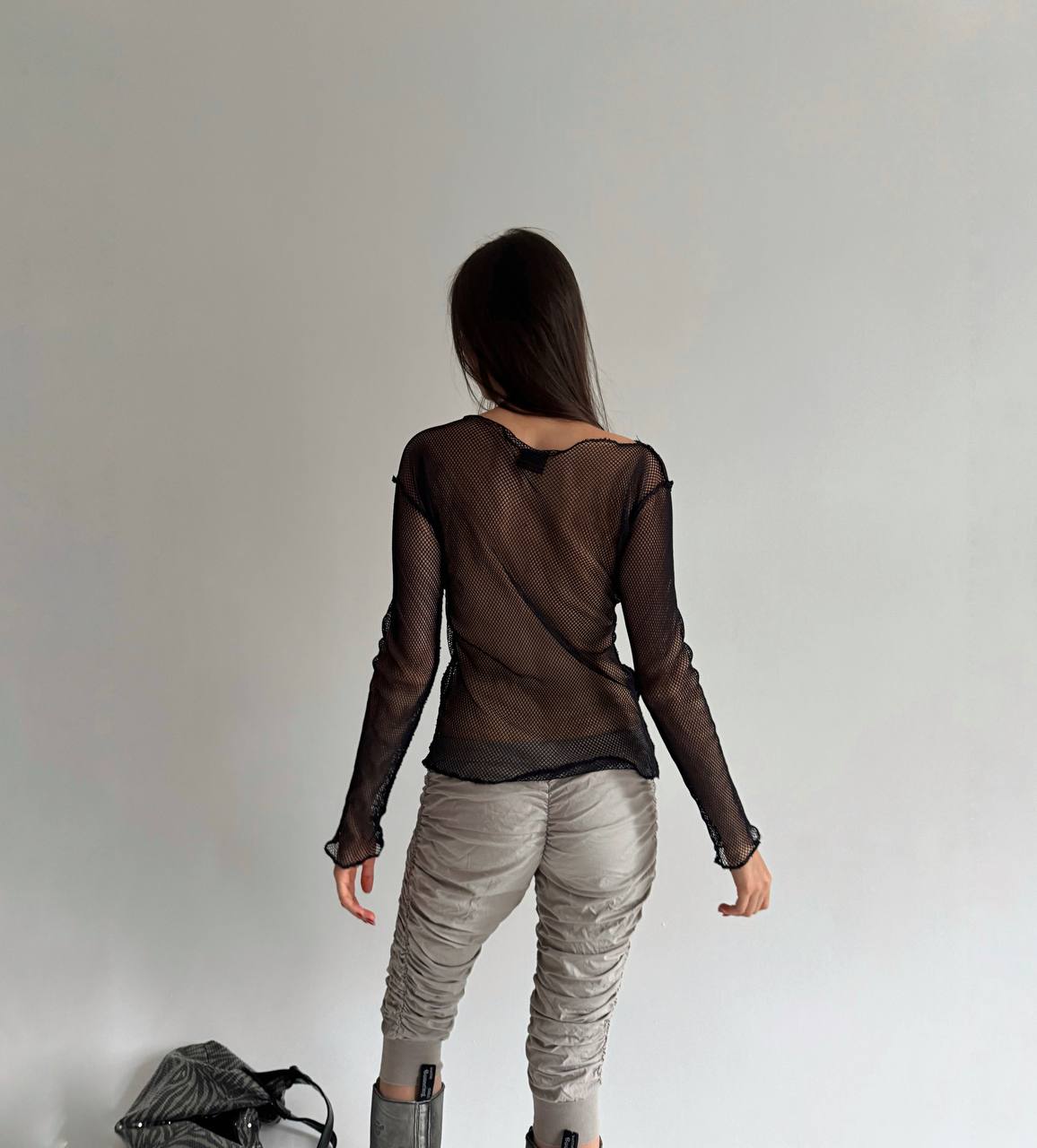 Vintage mesh black top