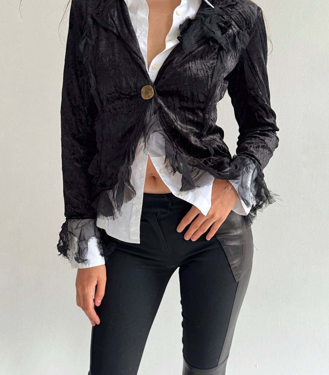 Vintage Italian velour black blazer