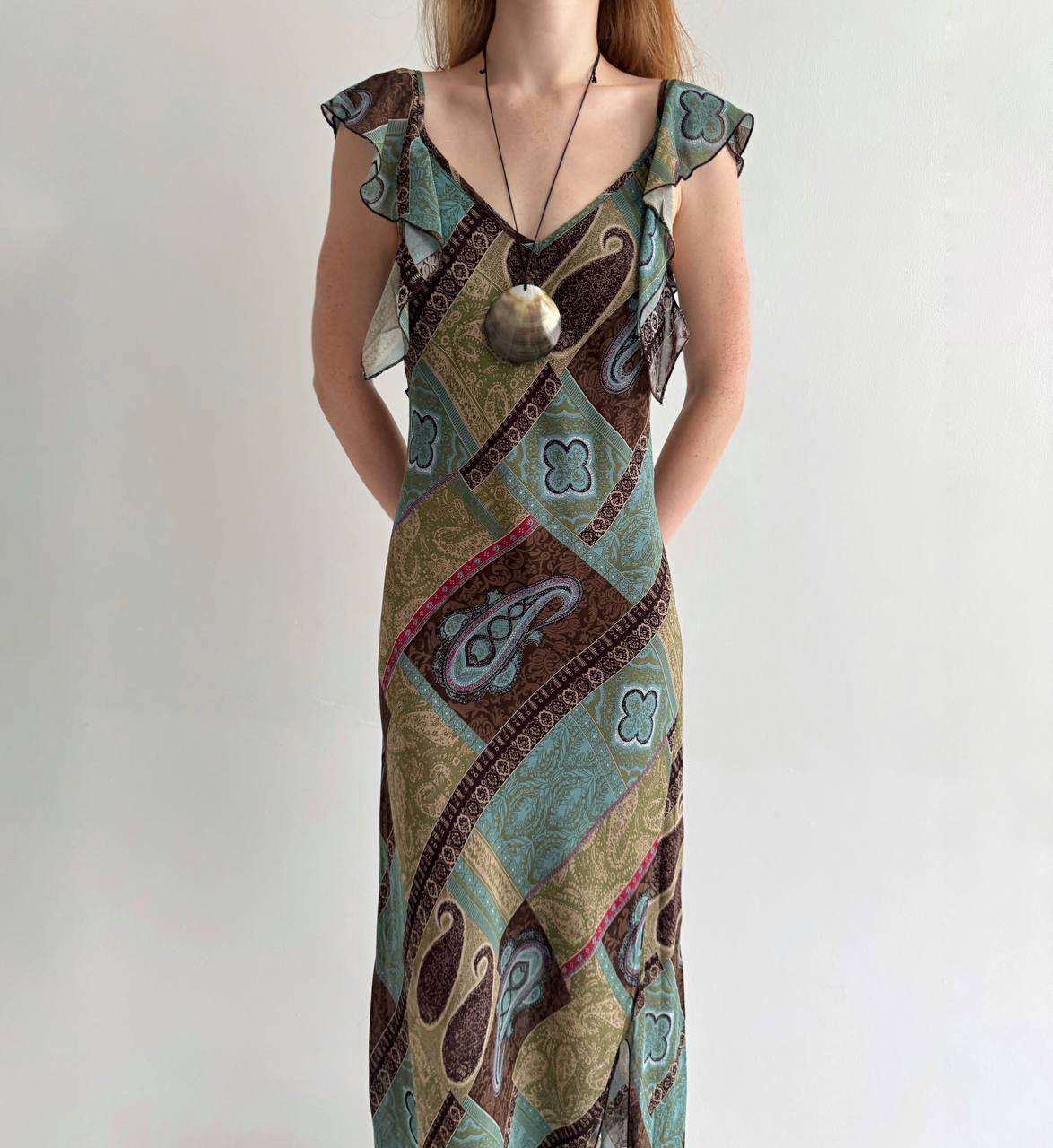 Vintage viscose boho long dress