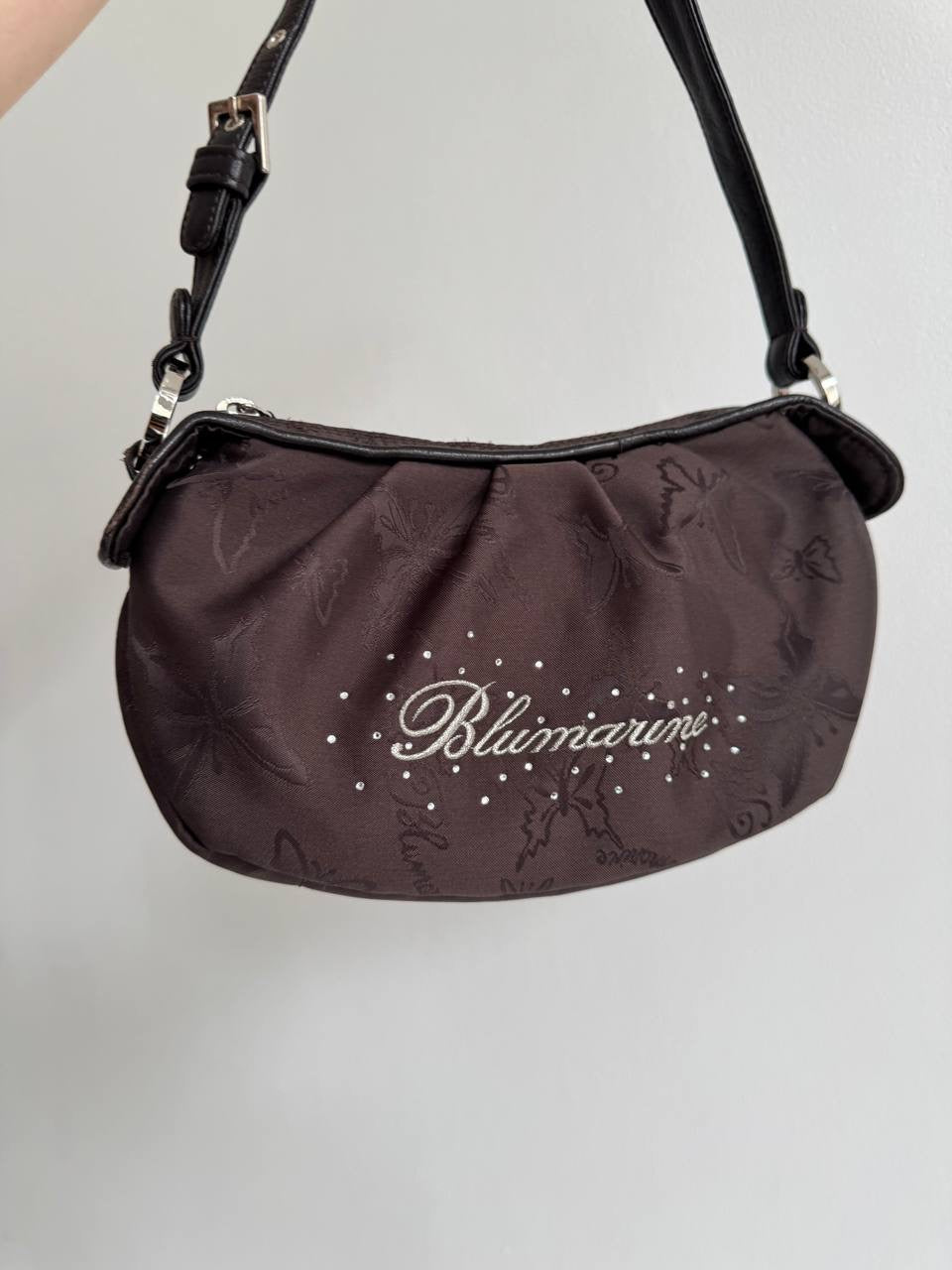 Y2K Blumarine mini baguette bag with butterfly print