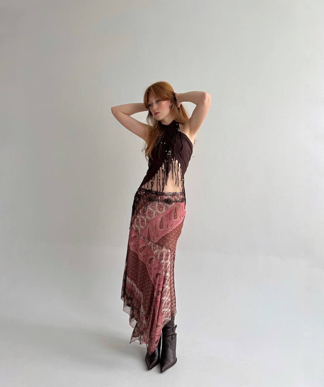 Rene Derhy viscose asymmetrical skirt