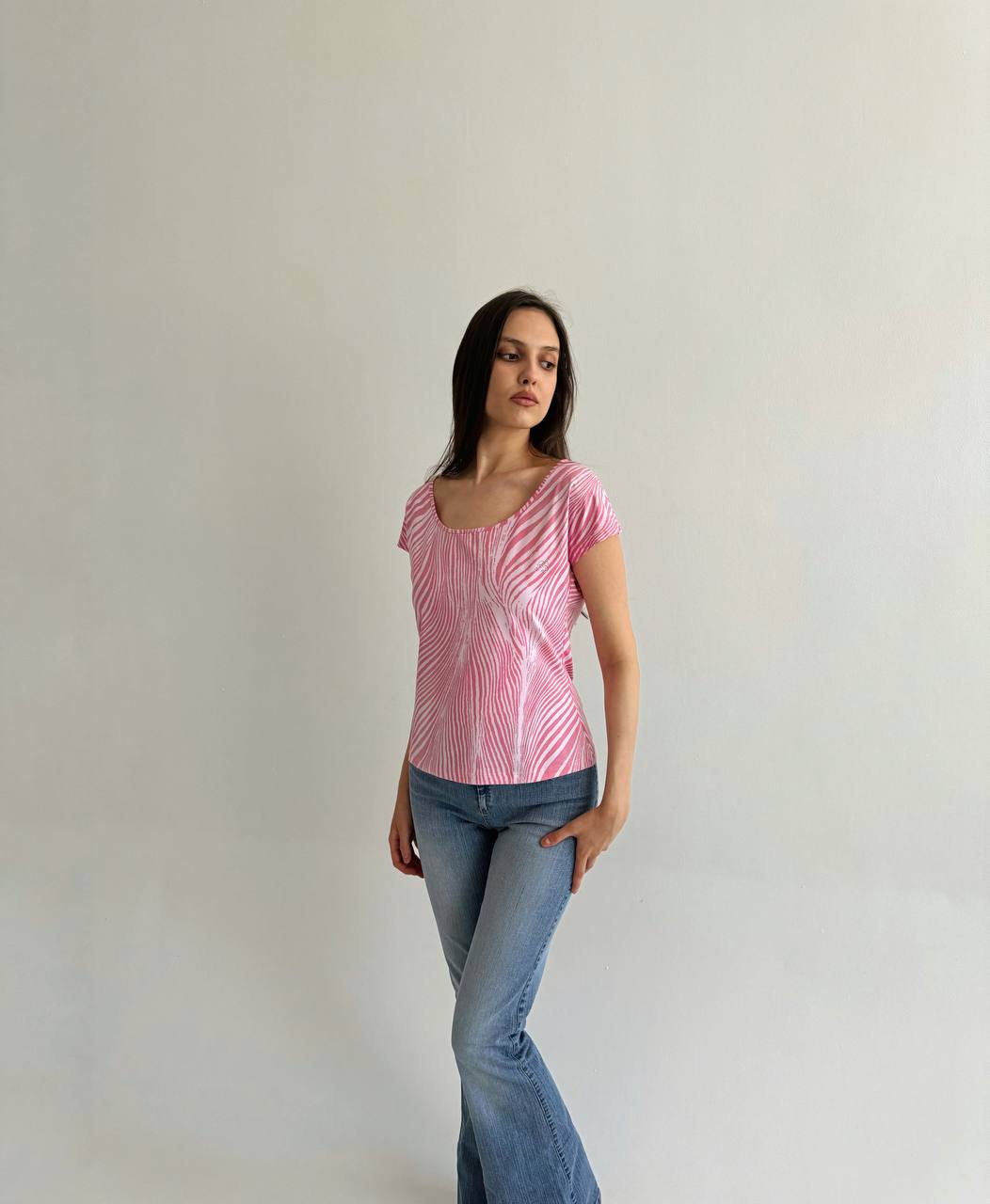 Vintage Blumarine zebra pink top