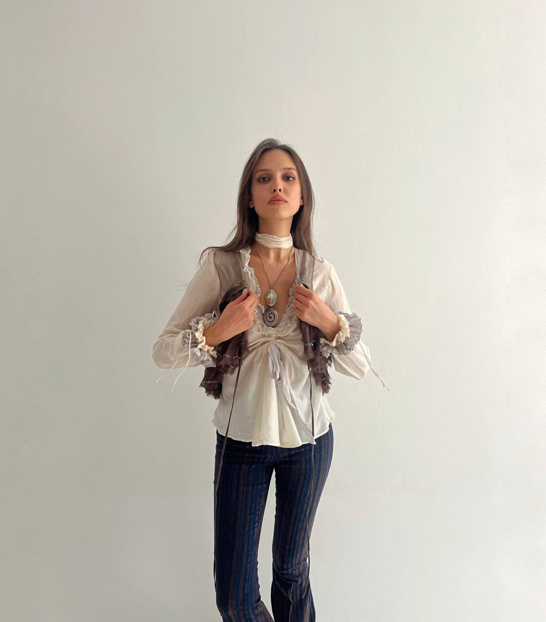 All Saints pure silk avant garde vest