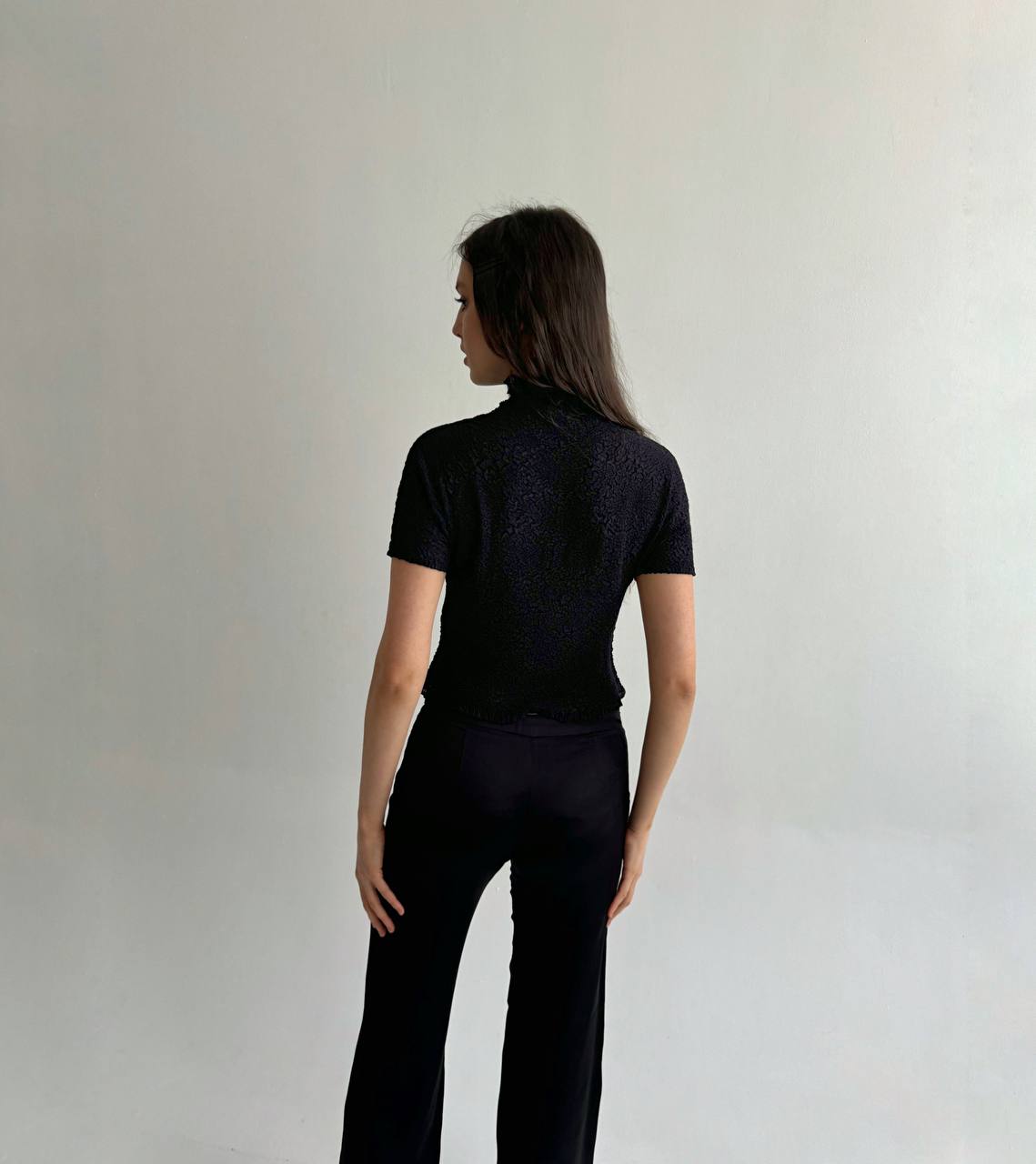 Vintage Japanese pleated sheer blouse