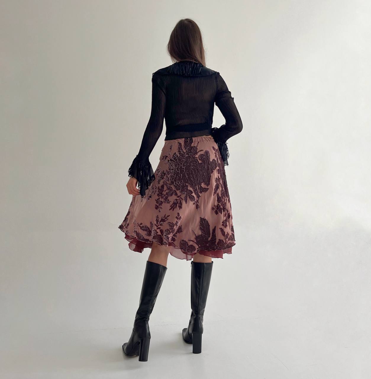 Vintage whimsigoth silk skirt