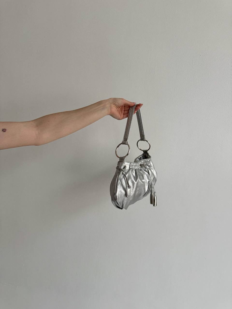 Vintage silver chrome shoulder bag
