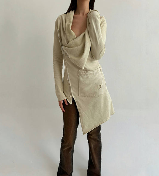 Vintage cotton cream avant garde cardigan