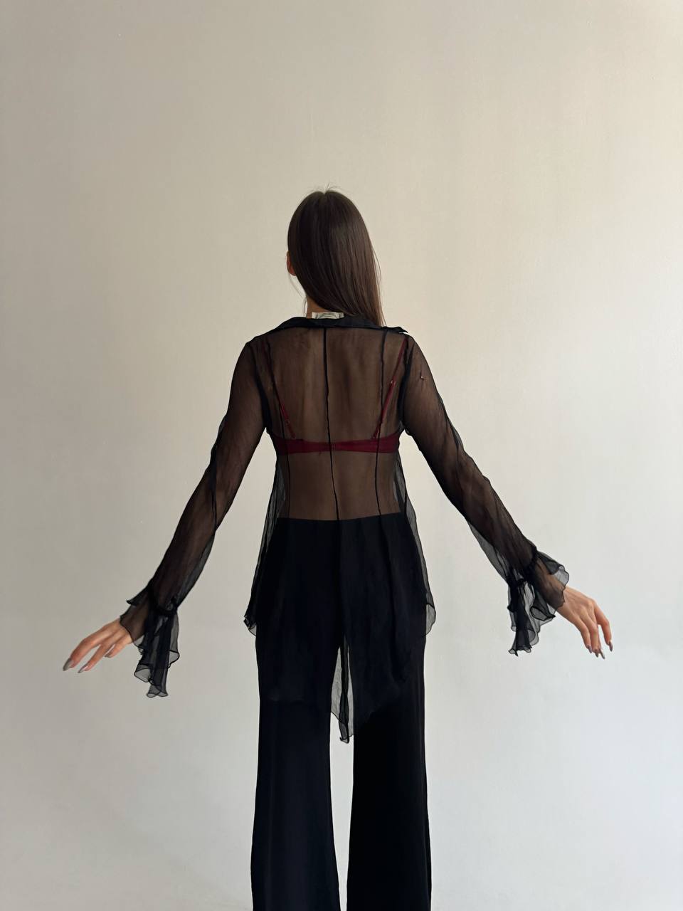 Vintage pure silk sheer blouse