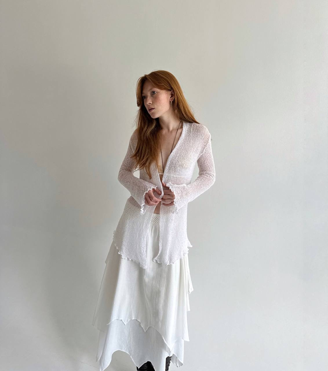 Vintage rayon handmade crochet top